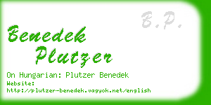 benedek plutzer business card